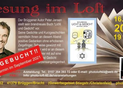 SchubsEngel - Licht und Gedicht Band 1 Lesung im Photoloft 2021
