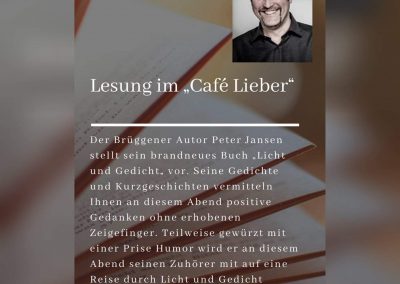 SchubsEngel - Licht und Gedicht Band 1 Lesung in Wuppertal im Cafe Lieber 2021